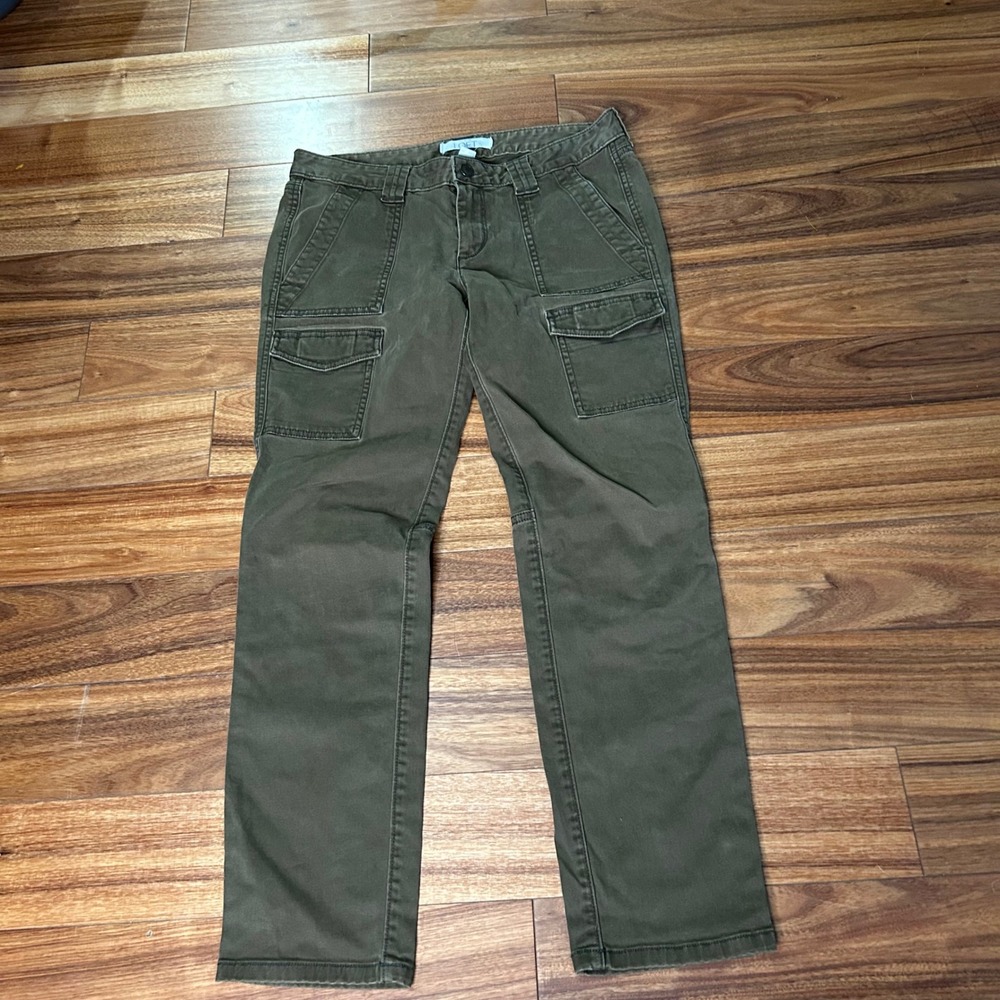 LOFT Marisa Cargo Pants Womens 6P Petite Straight Leg Utility Mid Rise
